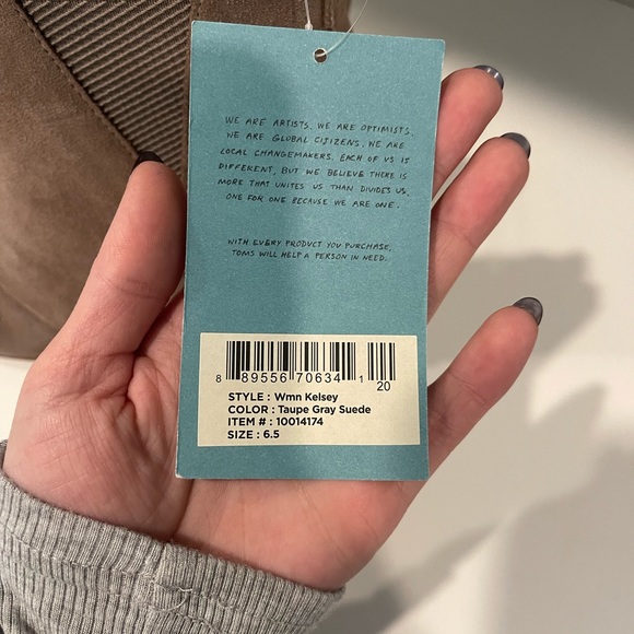 Toms: Taupe Gray Suede Women’s Kelsey Booties - Picture 3 of 3